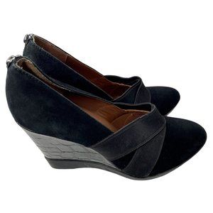 Donald Pliner Women's Carla Black Suede Comfort Wedge Size 7.5M EUC